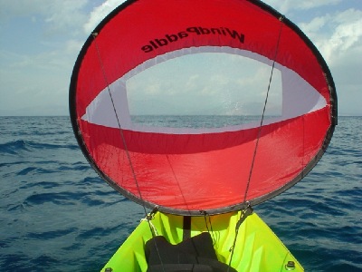 Sail shows steering lines and clear viewing panel